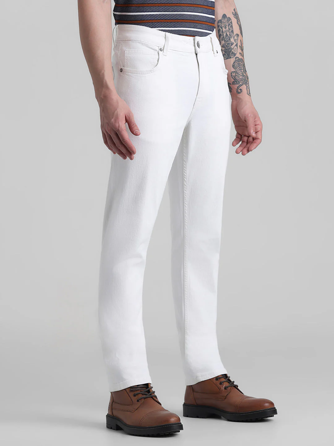 White Low Rise Glenn Slim Fit Jeans - Image 2