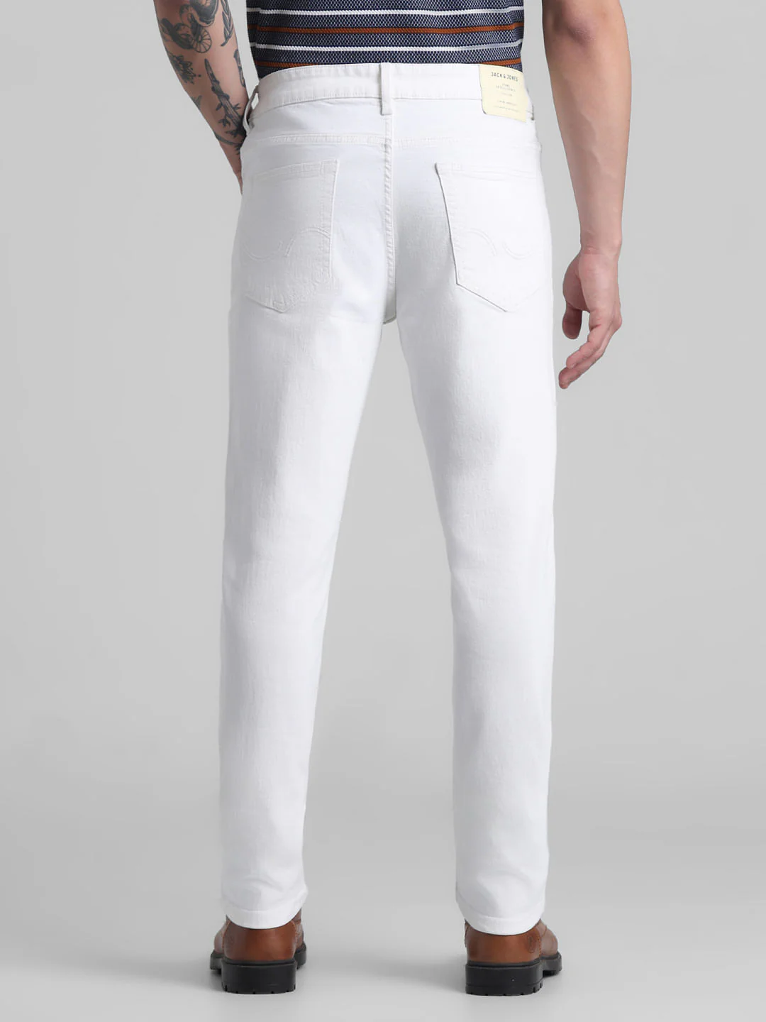 White Low Rise Glenn Slim Fit Jeans - Image 3