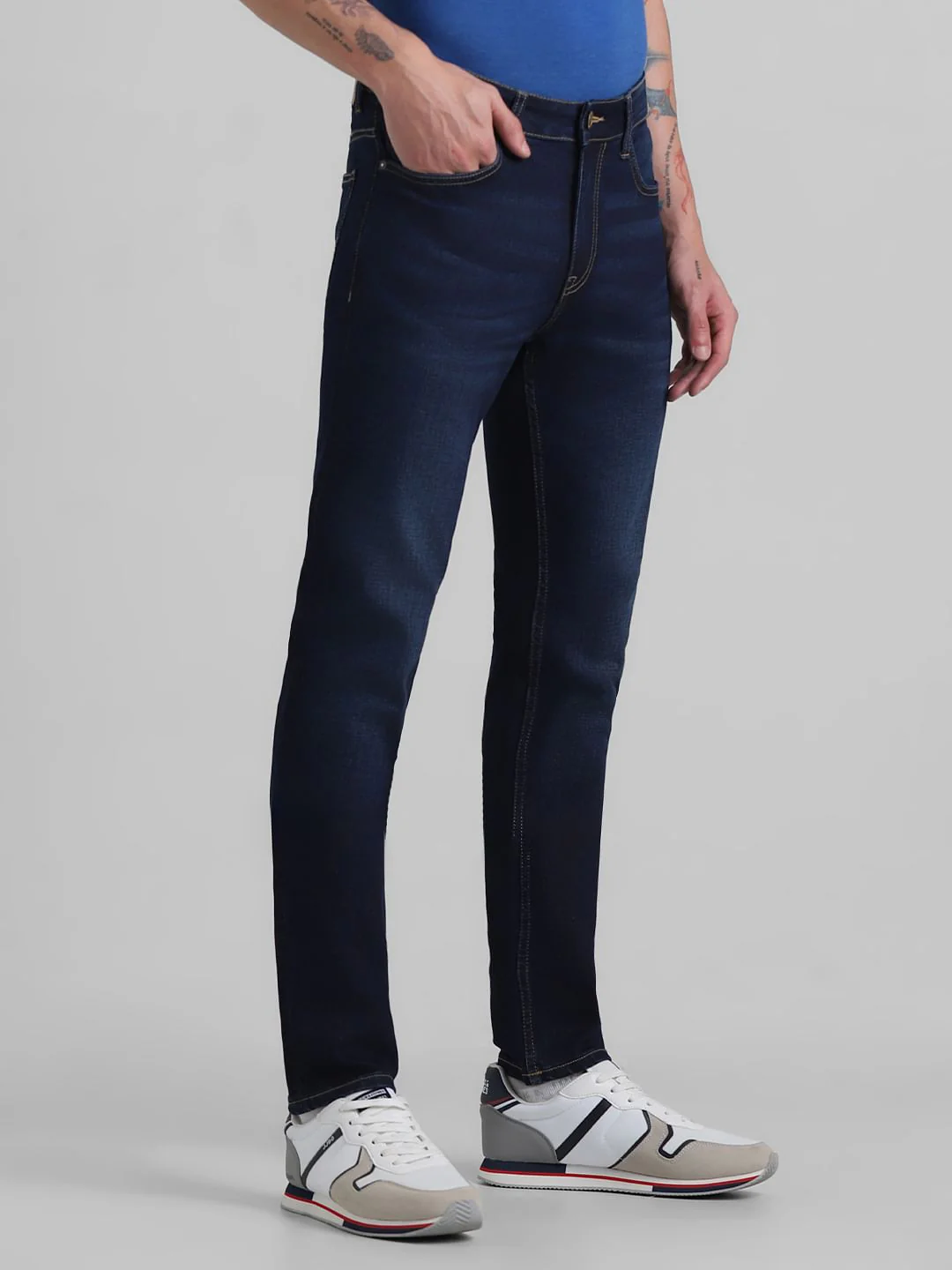Dark Blue Low Rise Ben Skinny Fit Jeans - Image 2