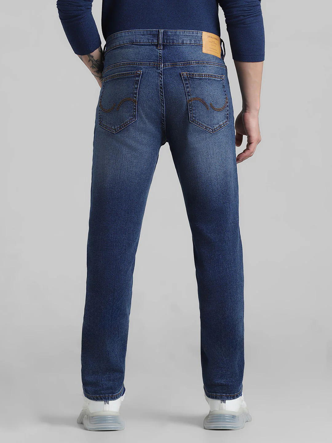 Blue Low Rise Washed Ben Skinny Jeans - Image 3