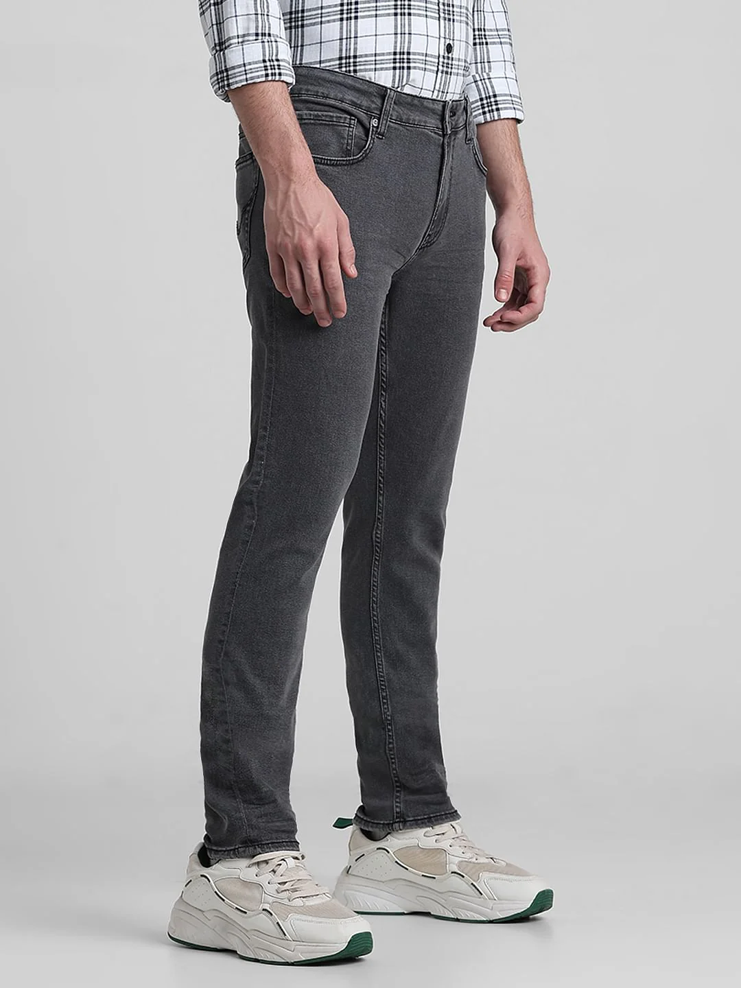 Grey Low Rise Ben Skinny Fit Jeans - Image 2