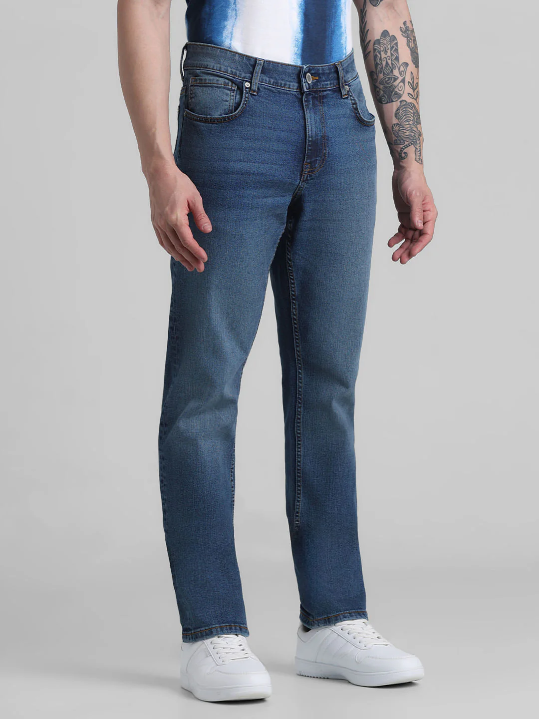 Blue Low Rise Washed Glenn Slim Fit Jeans - Image 2