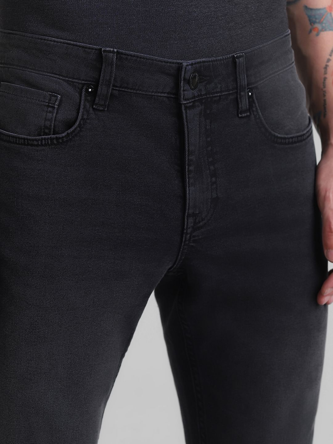 Black Low Rise Washed Glenn Slim Fit Jeans - Image 4