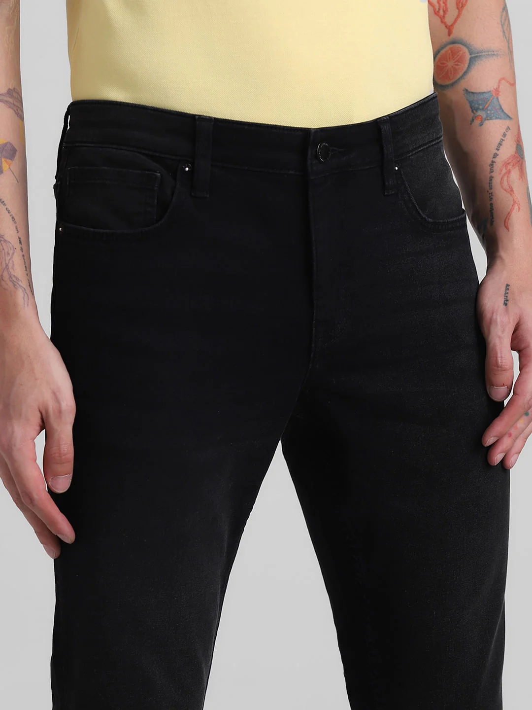Black Low Rise Glenn Slim Fit Jeans - Image 4