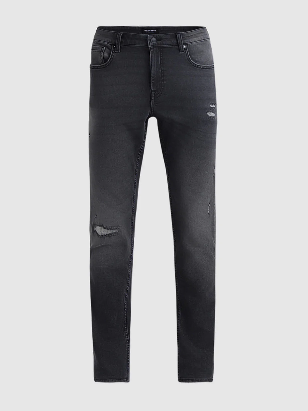 Black Low Rise Distressed Glenn Slim Fit Jeans - Image 6
