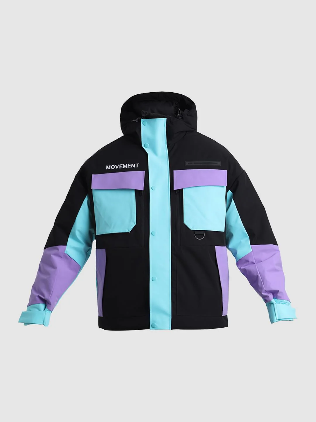 Black Colourblocked Hooded Jacket - Image 8
