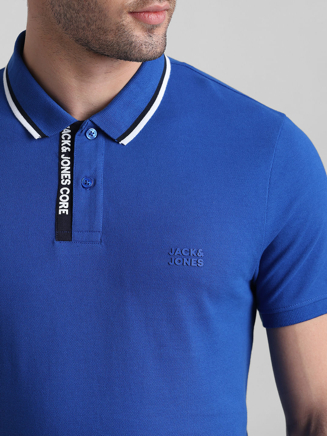 Blue Logo Text Detail Polo - Image 5