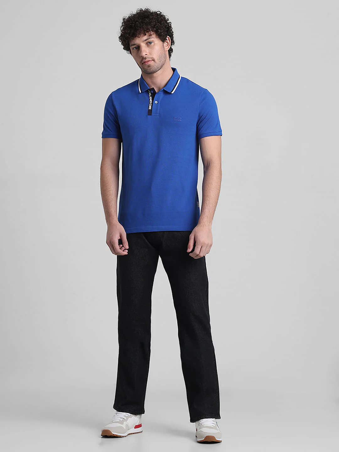 Blue Logo Text Detail Polo - Image 6