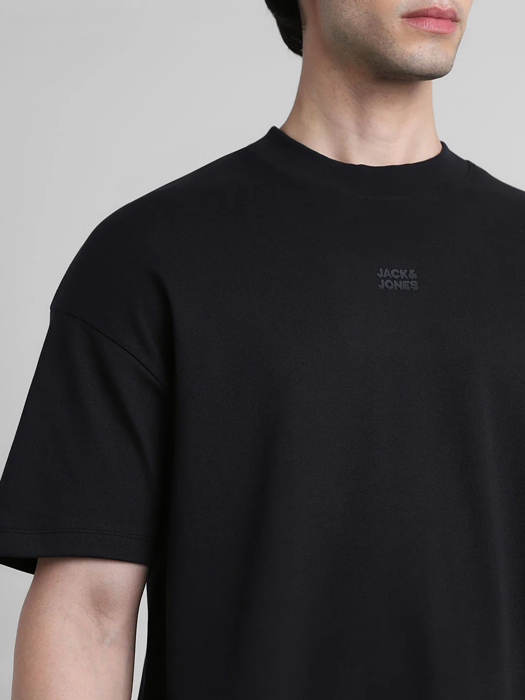 Black Logo Print Crew Neck Oversized T-shirt - Image 5