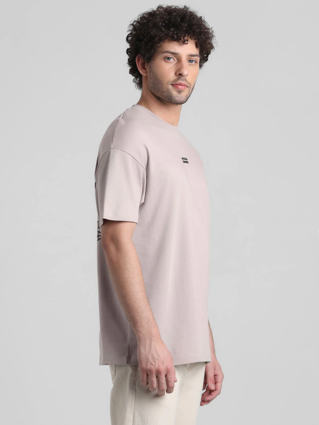 Light Brown Graphic Printed Oversized T-shirt - Image 3