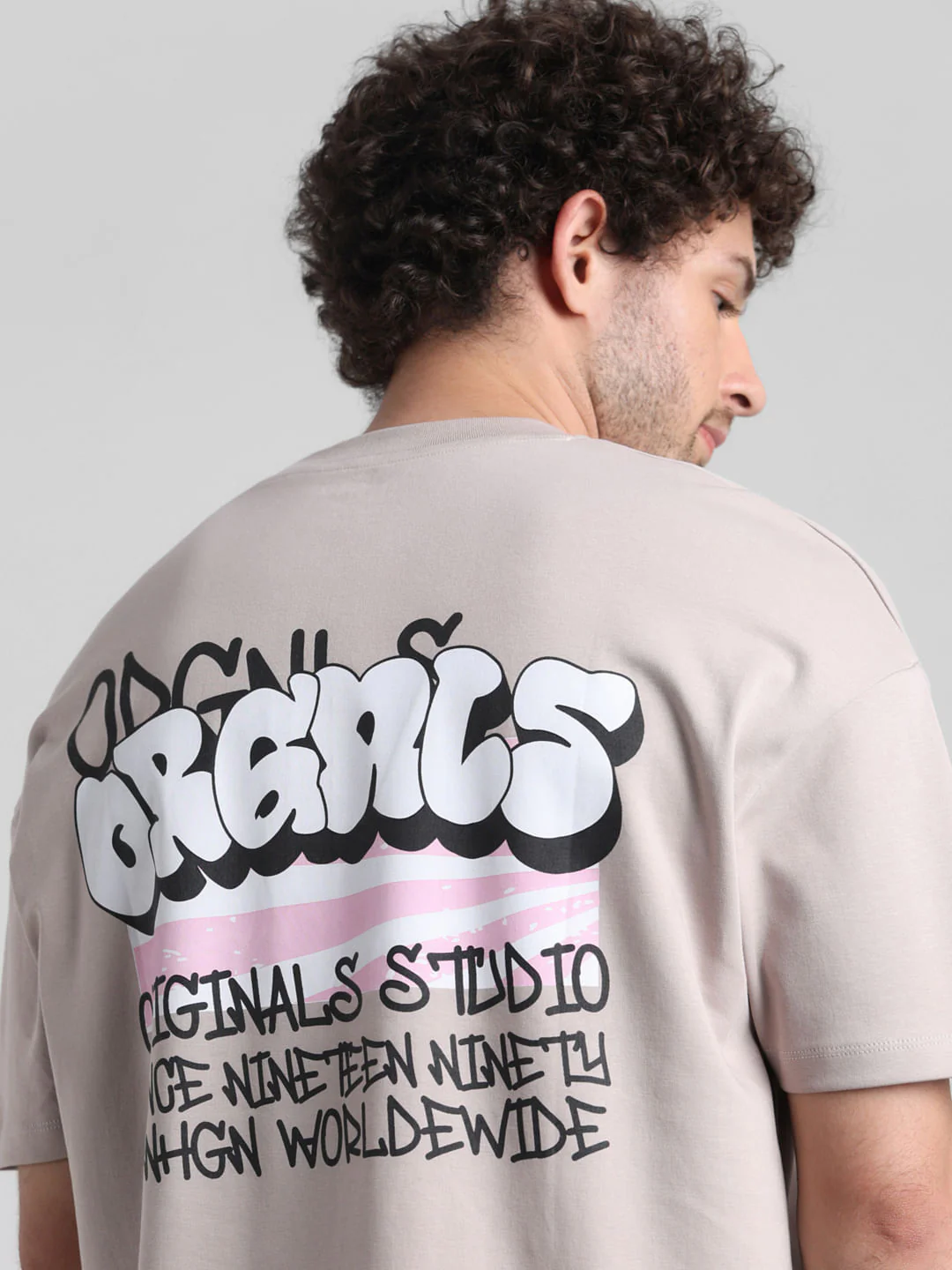 Light Brown Graphic Printed Oversized T-shirt - Image 6