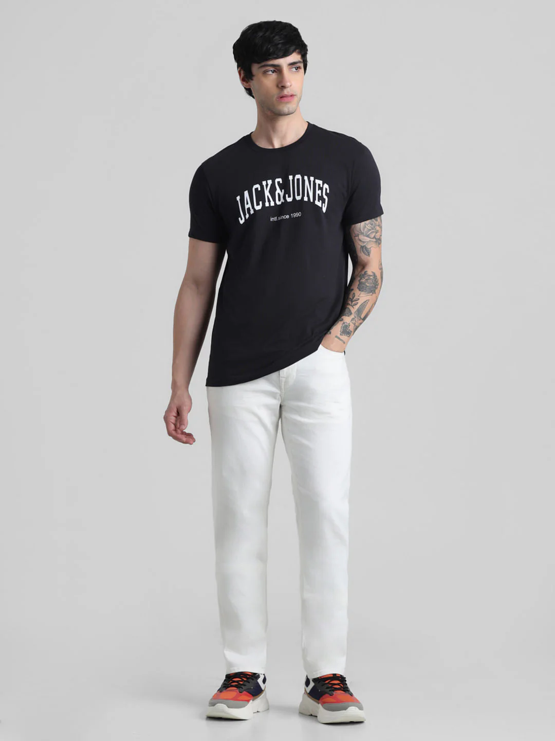 Black Logo Print Crew Neck T-shirt - Image 6