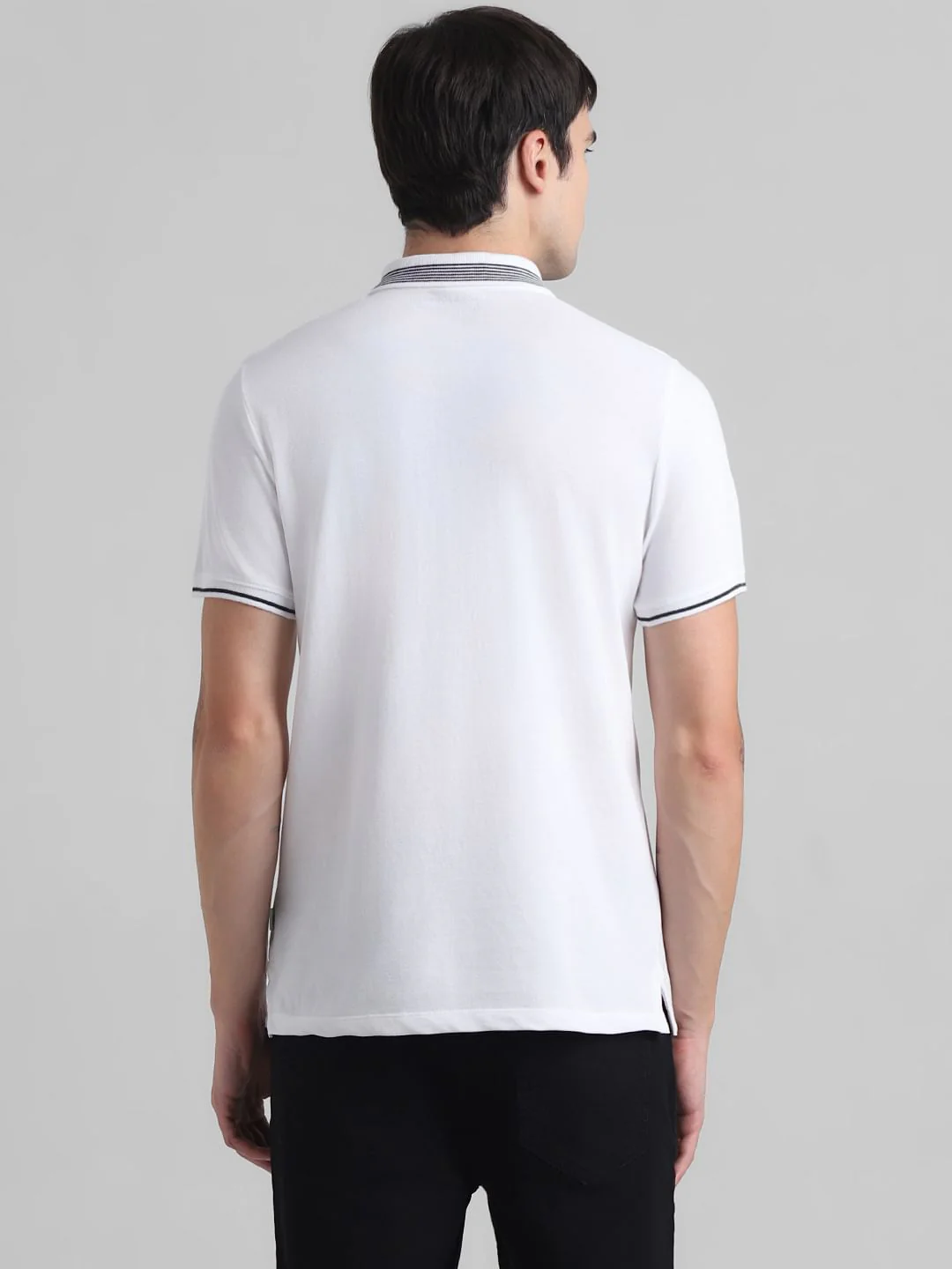White Contrast Tipping Polo T-shirt - Image 4