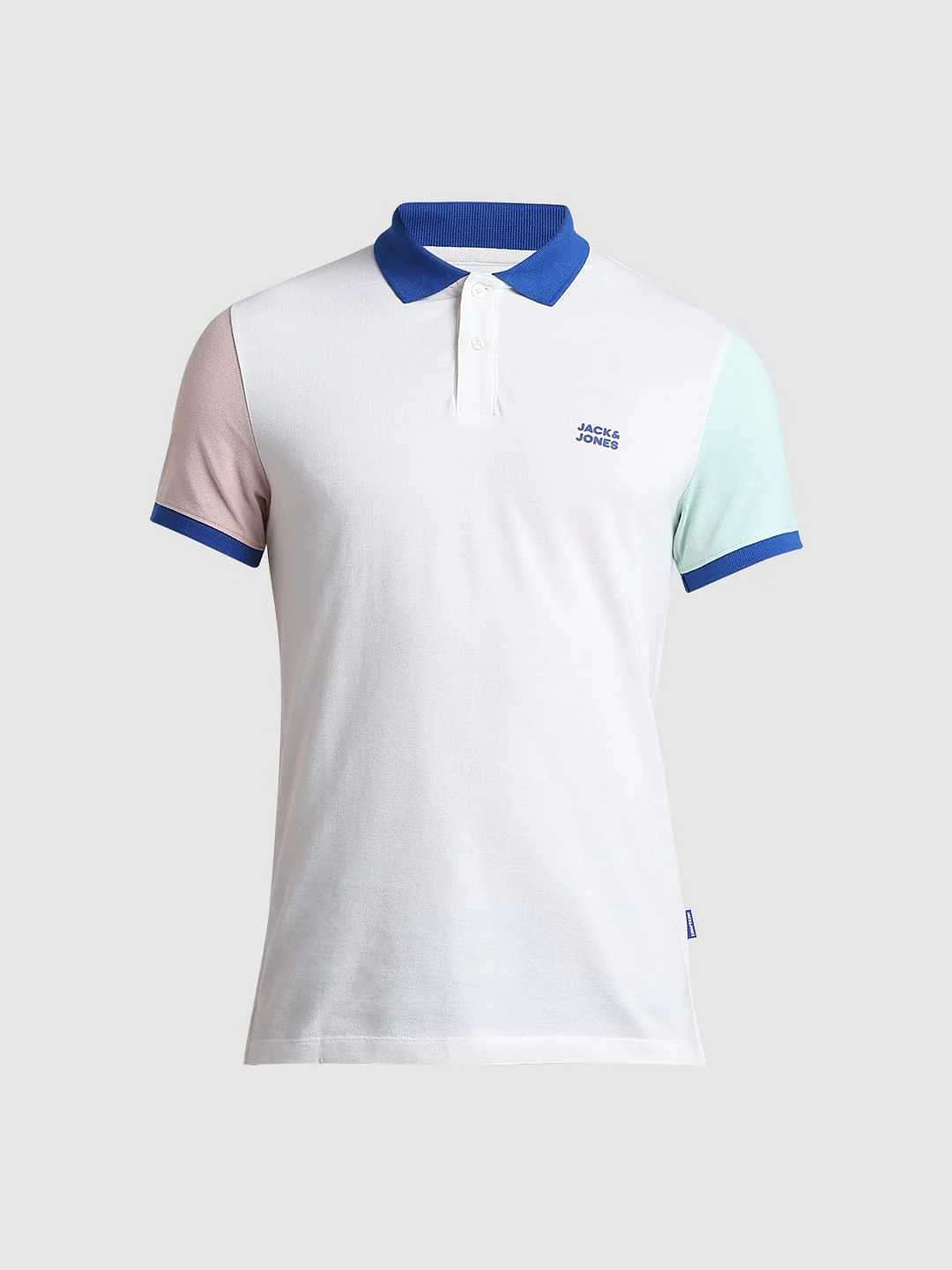 White Cotton Colourblocked Polo - Image 7