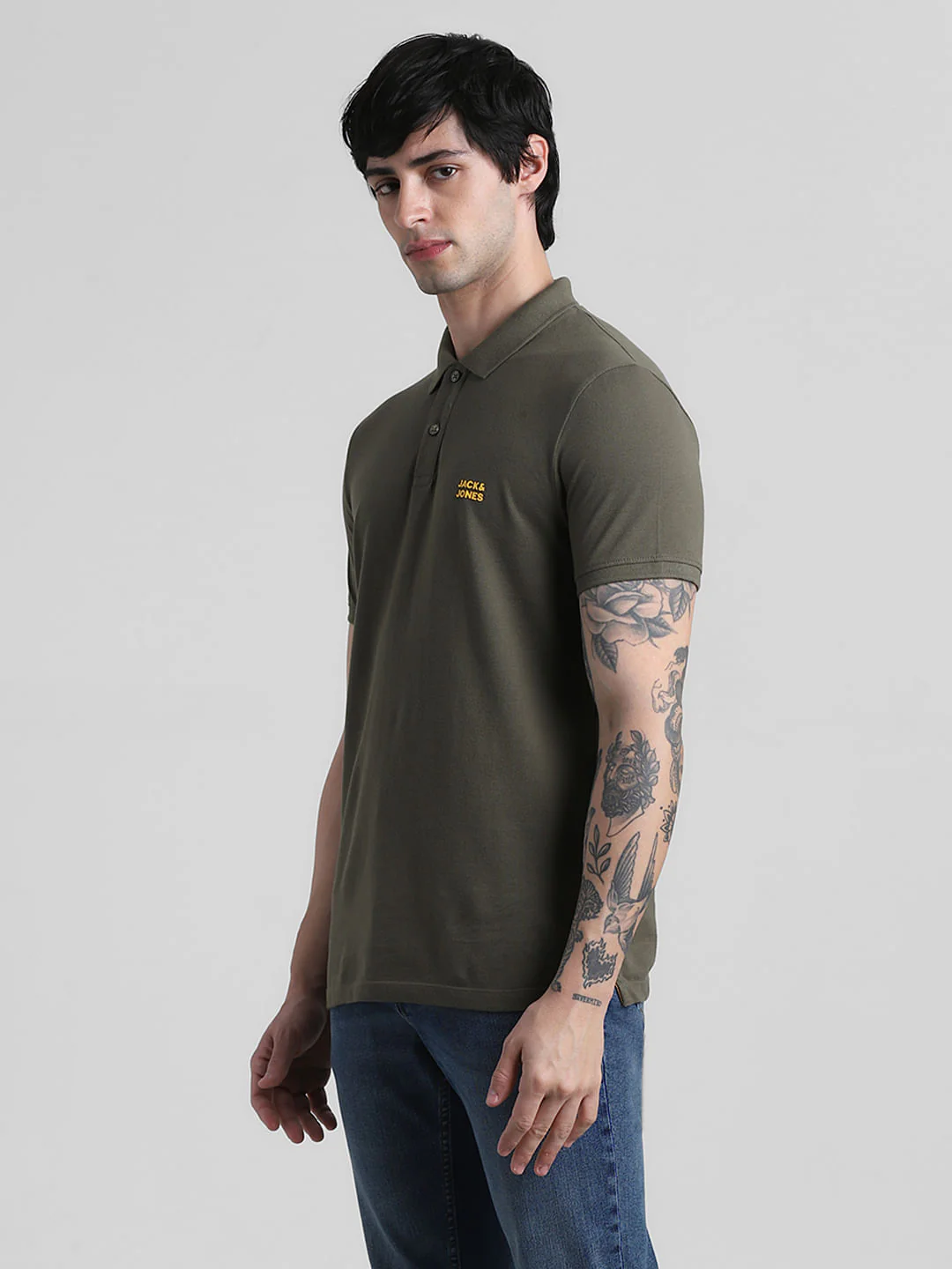 Green Logo Text Cotton Polo - Image 3