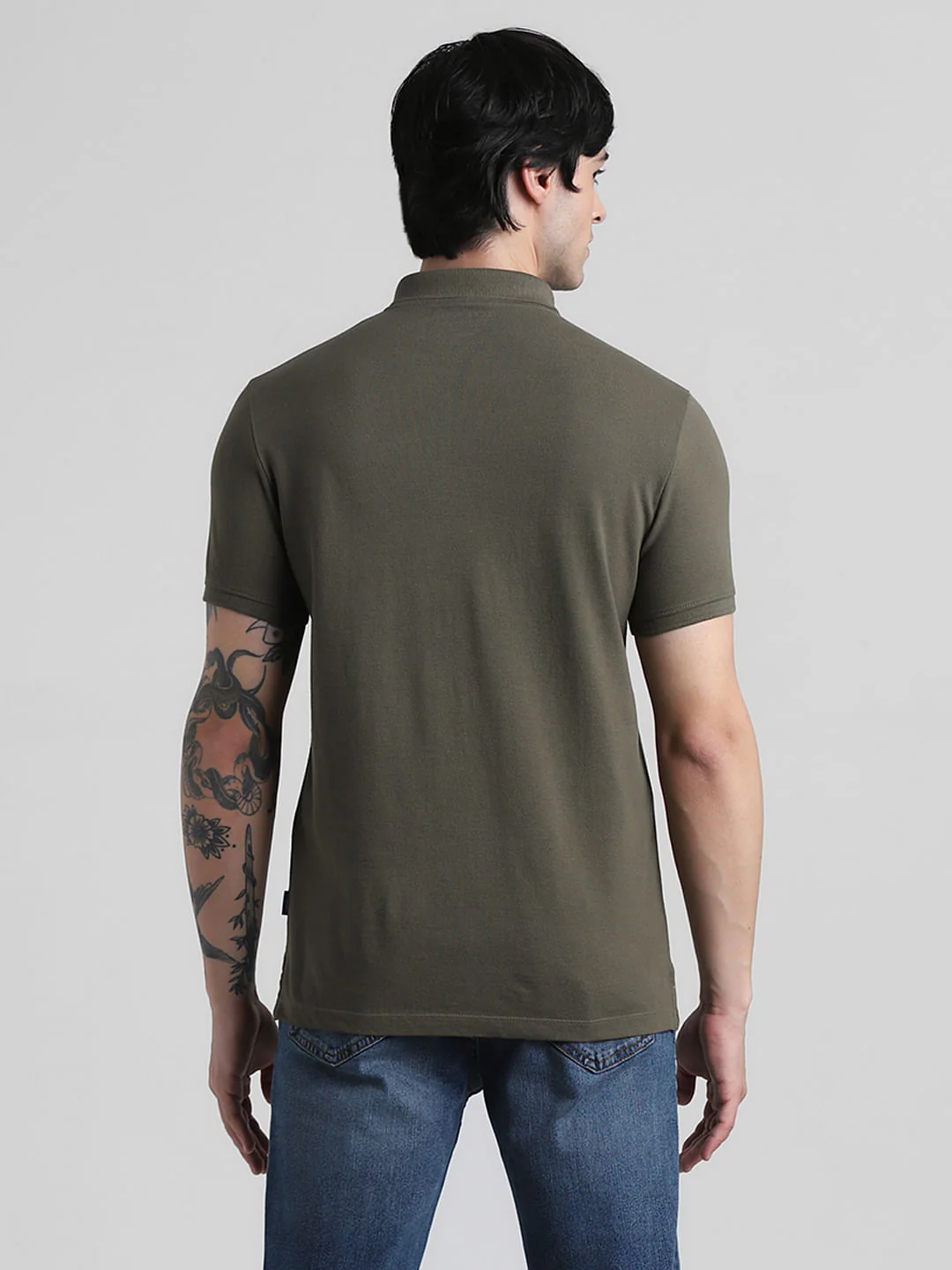 Green Logo Text Cotton Polo - Image 4