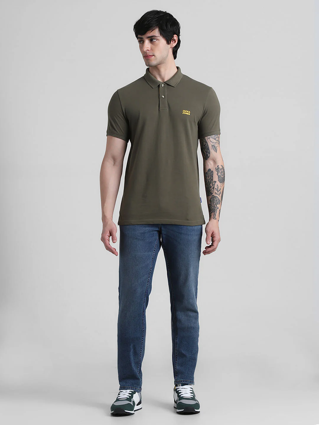 Green Logo Text Cotton Polo - Image 6