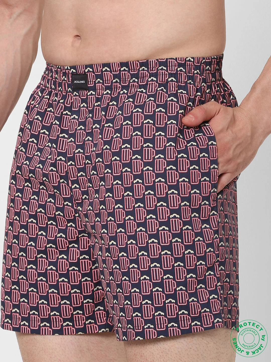 Blue Beer Mug Print Boxers - Image 4