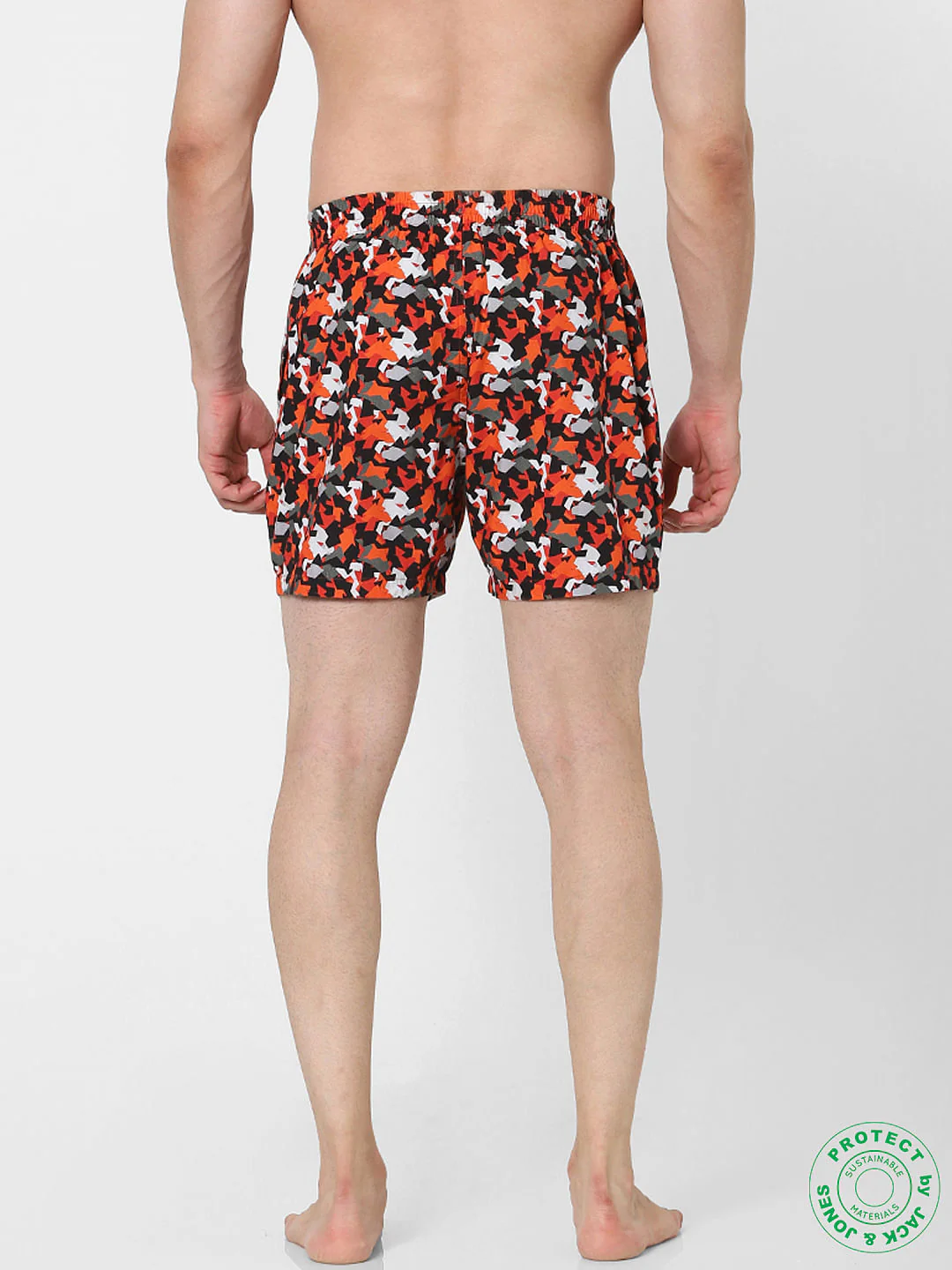 Orange Abstract Print Boxers - Image 3
