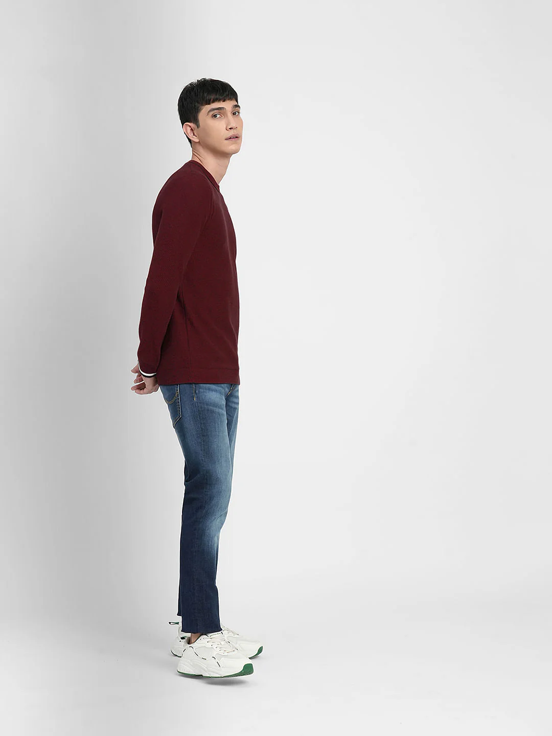 Dark Red Cotton Pullover - Image 6