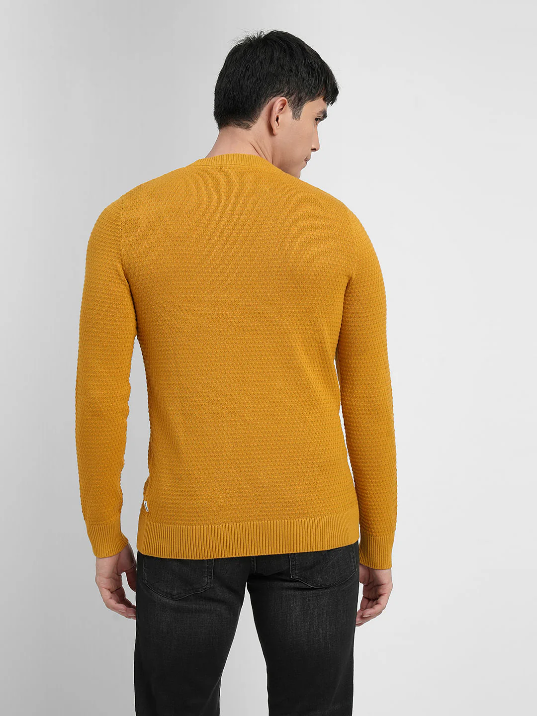 Mustard Textured Cotton Sweater - Image 4