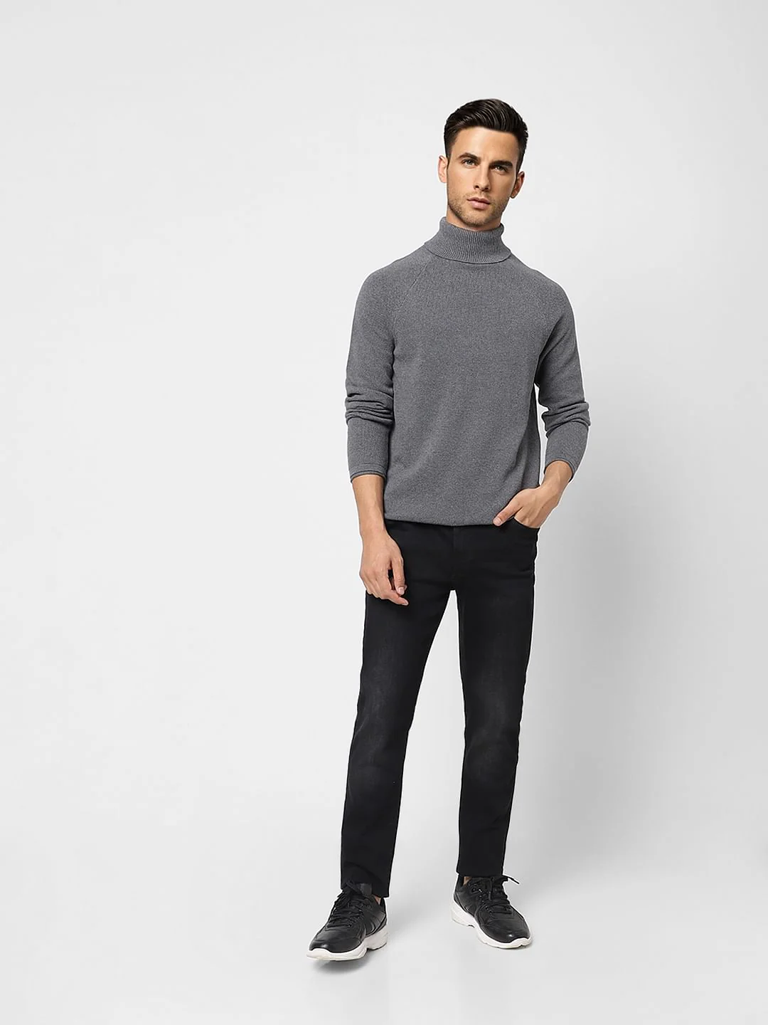 Grey High Neck Pullover - Image 6