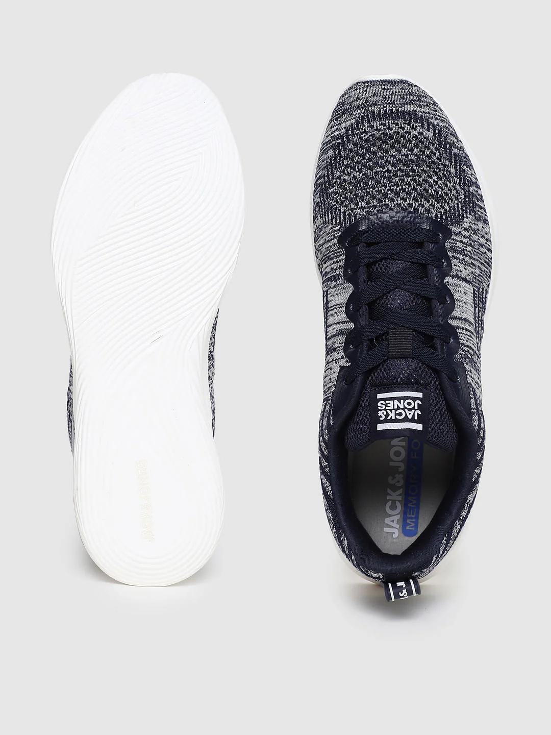Blue Self-Design Sneakers - Image 3