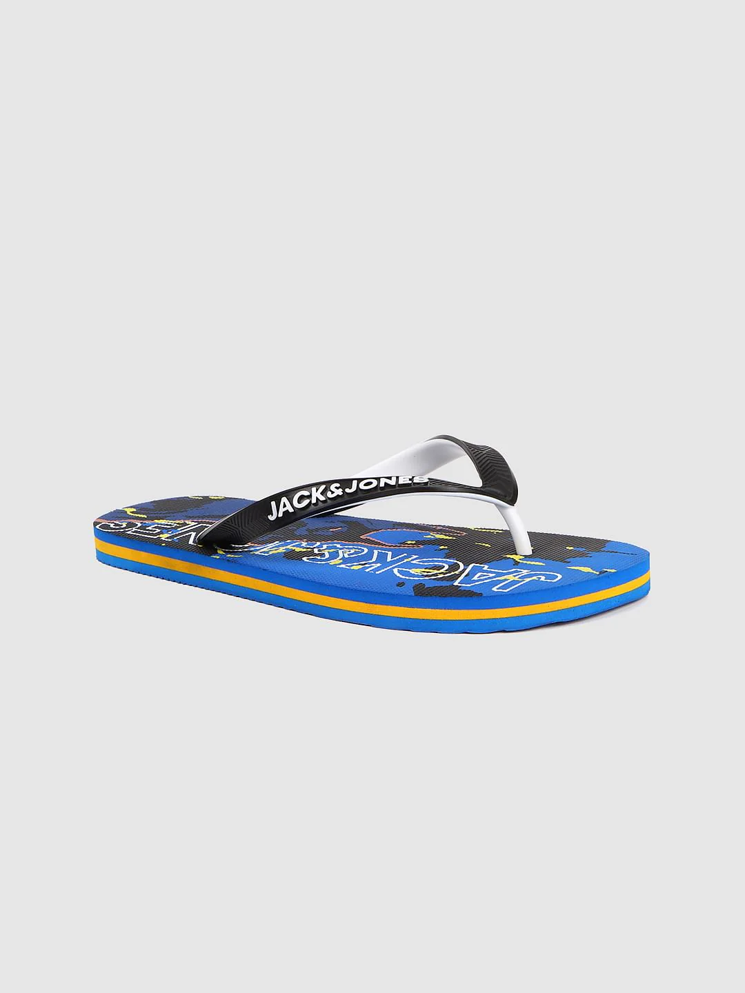 Blue Abstract Print Flip Flops - Image 3