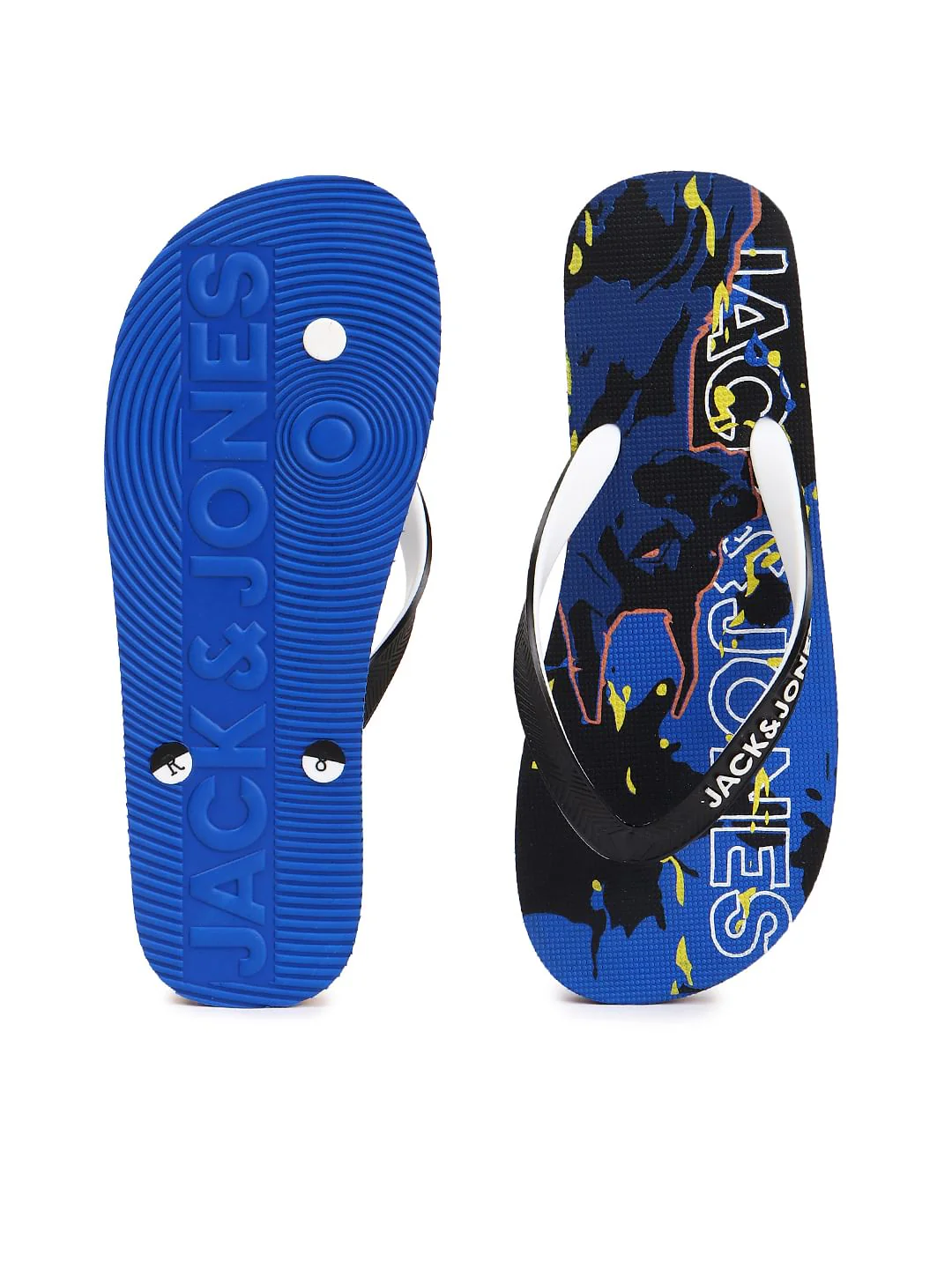 Blue Abstract Print Flip Flops - Image 5