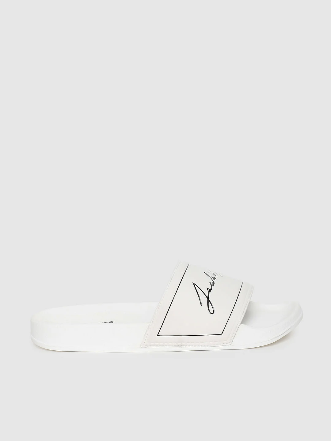 White Logo Print Pool Sliders - Image 2