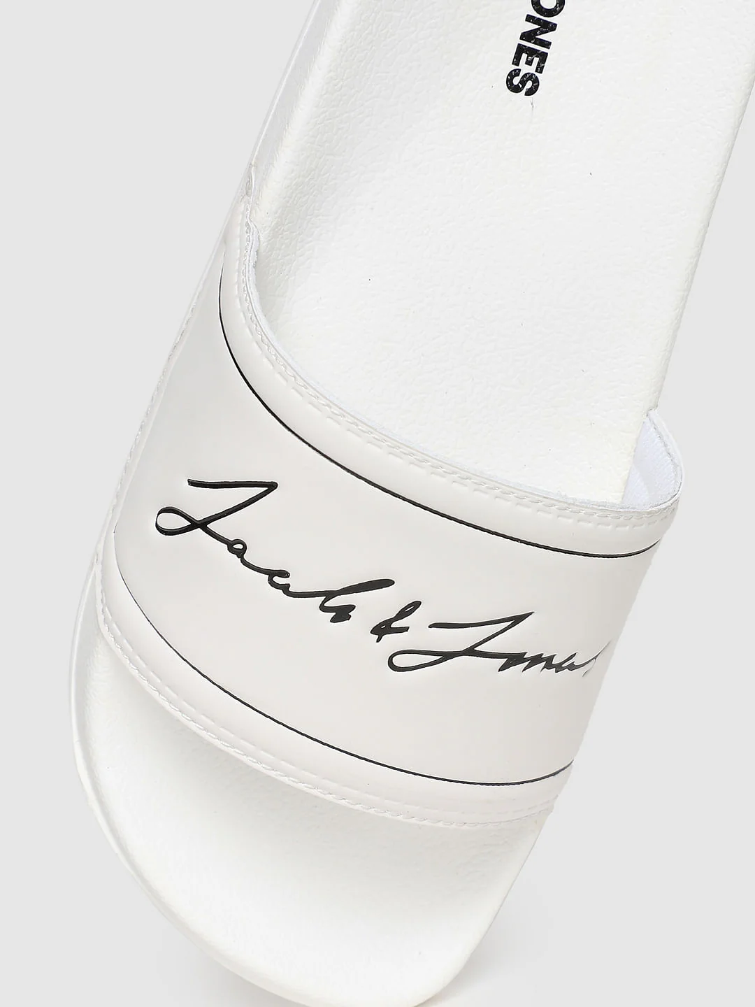 White Logo Print Pool Sliders - Image 4