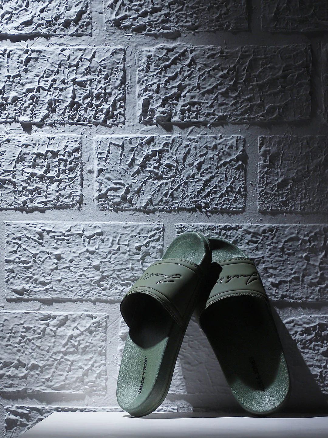 Green Logo Print Sliders