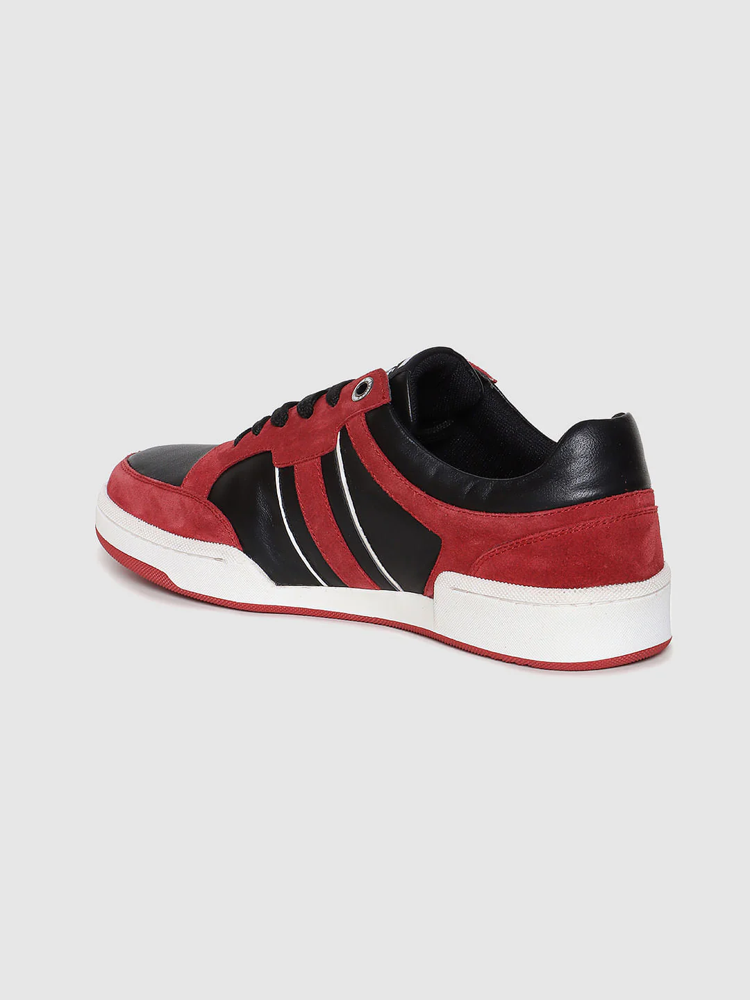Red Colourblocked Suede Sneakers - Image 3
