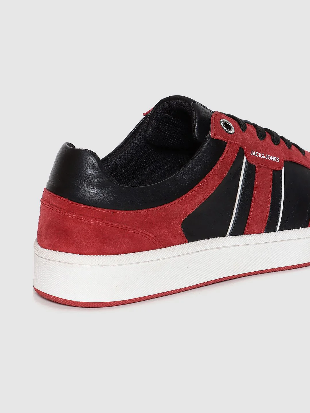 Red Colourblocked Suede Sneakers - Image 5