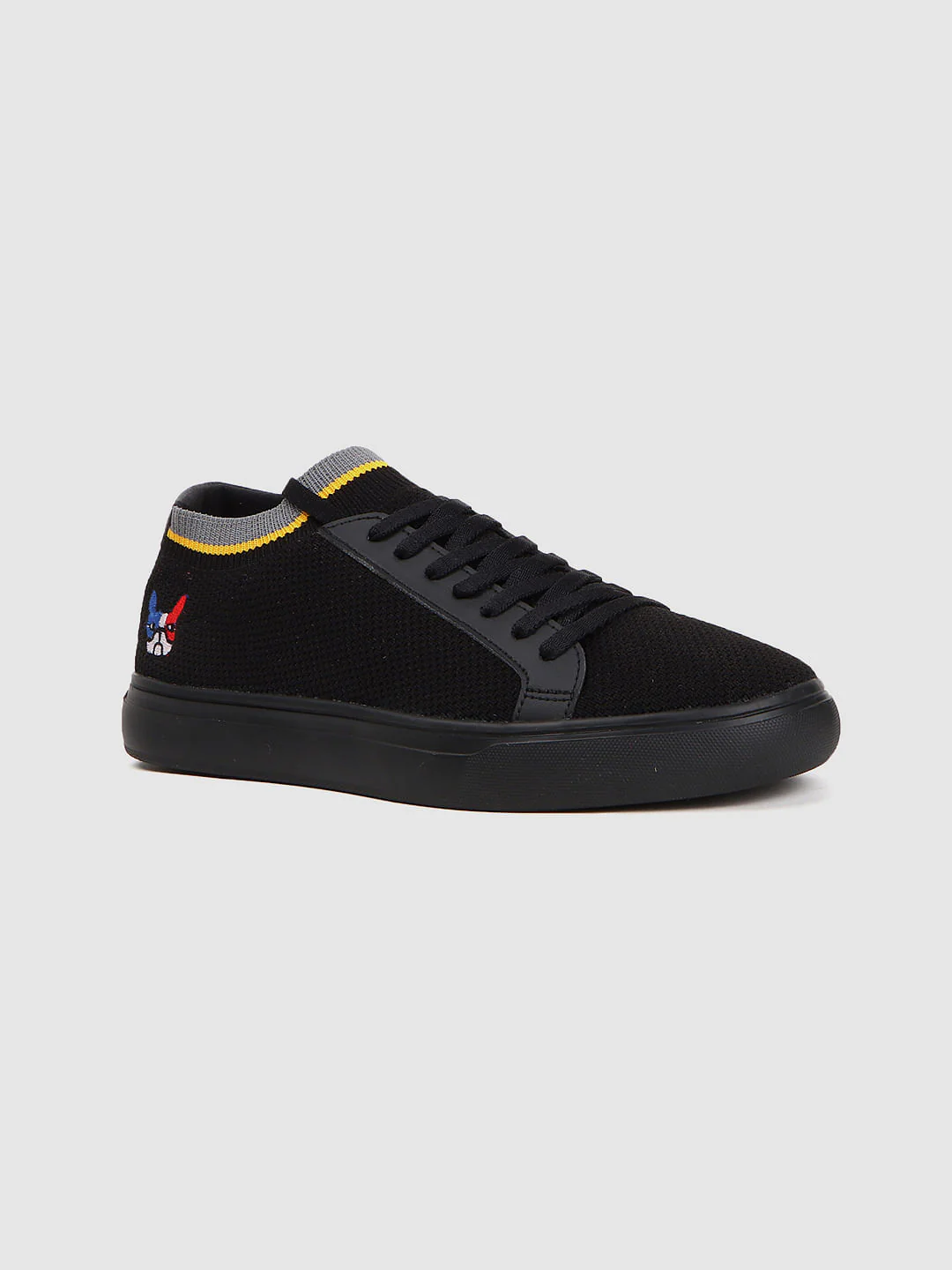 Black Graphic Print Knit Sneakers - Image 3