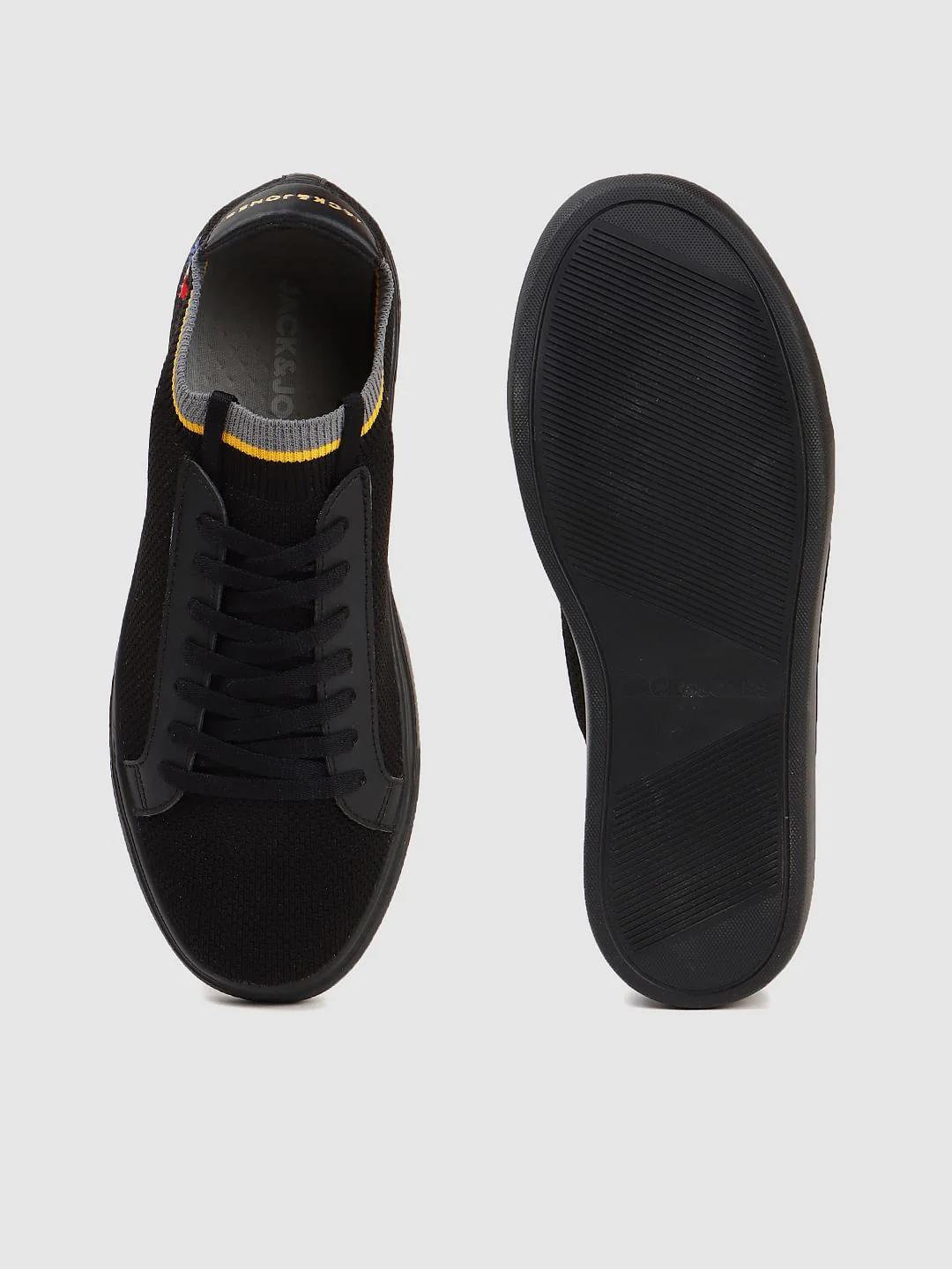 Black Graphic Print Knit Sneakers - Image 5