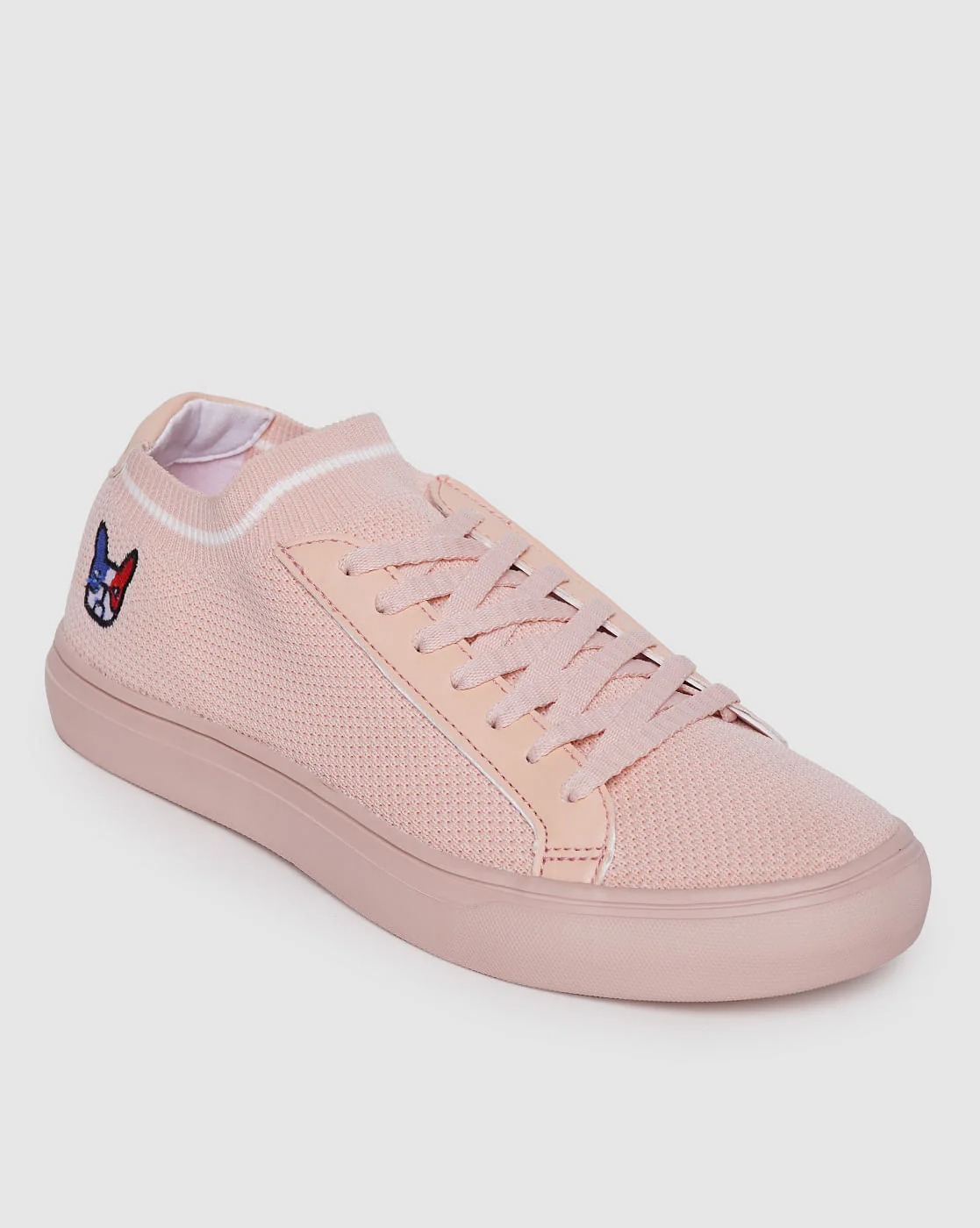 Pink Lace Up Sneakers