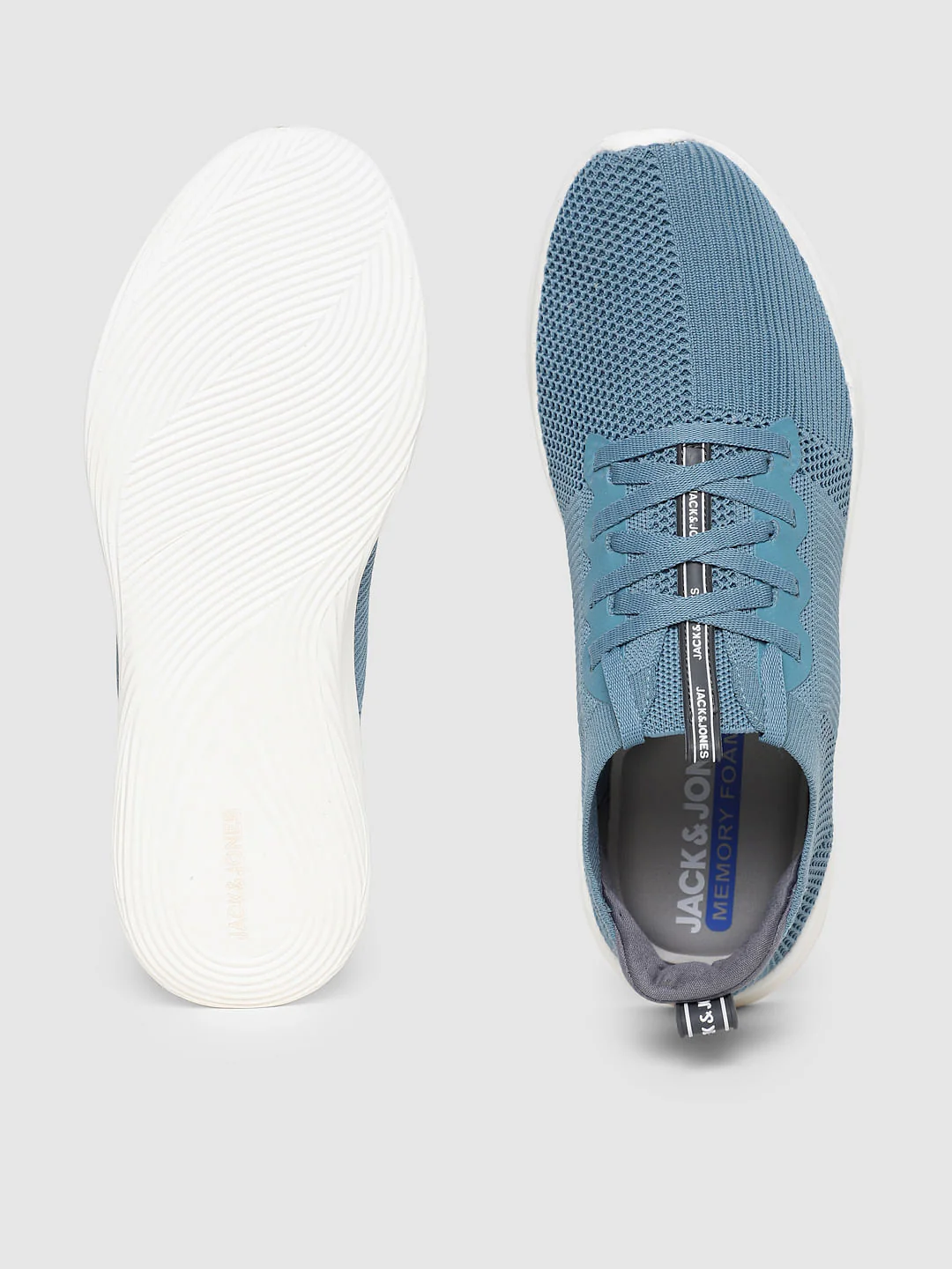 Blue Stretch Knit Sneakers - Image 3