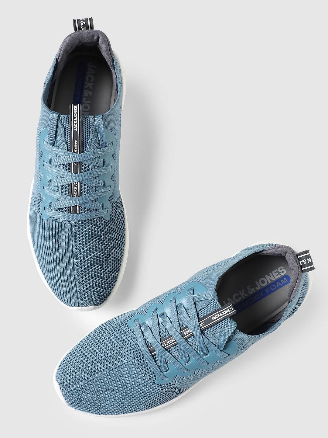Blue Stretch Knit Sneakers - Image 4