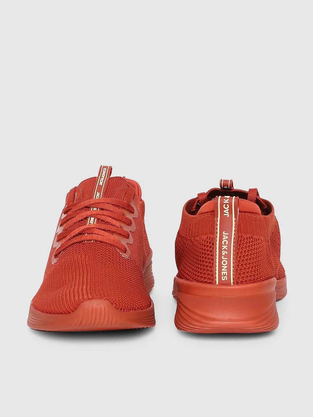 Orange Stretch Knit Sneakers - Image 2