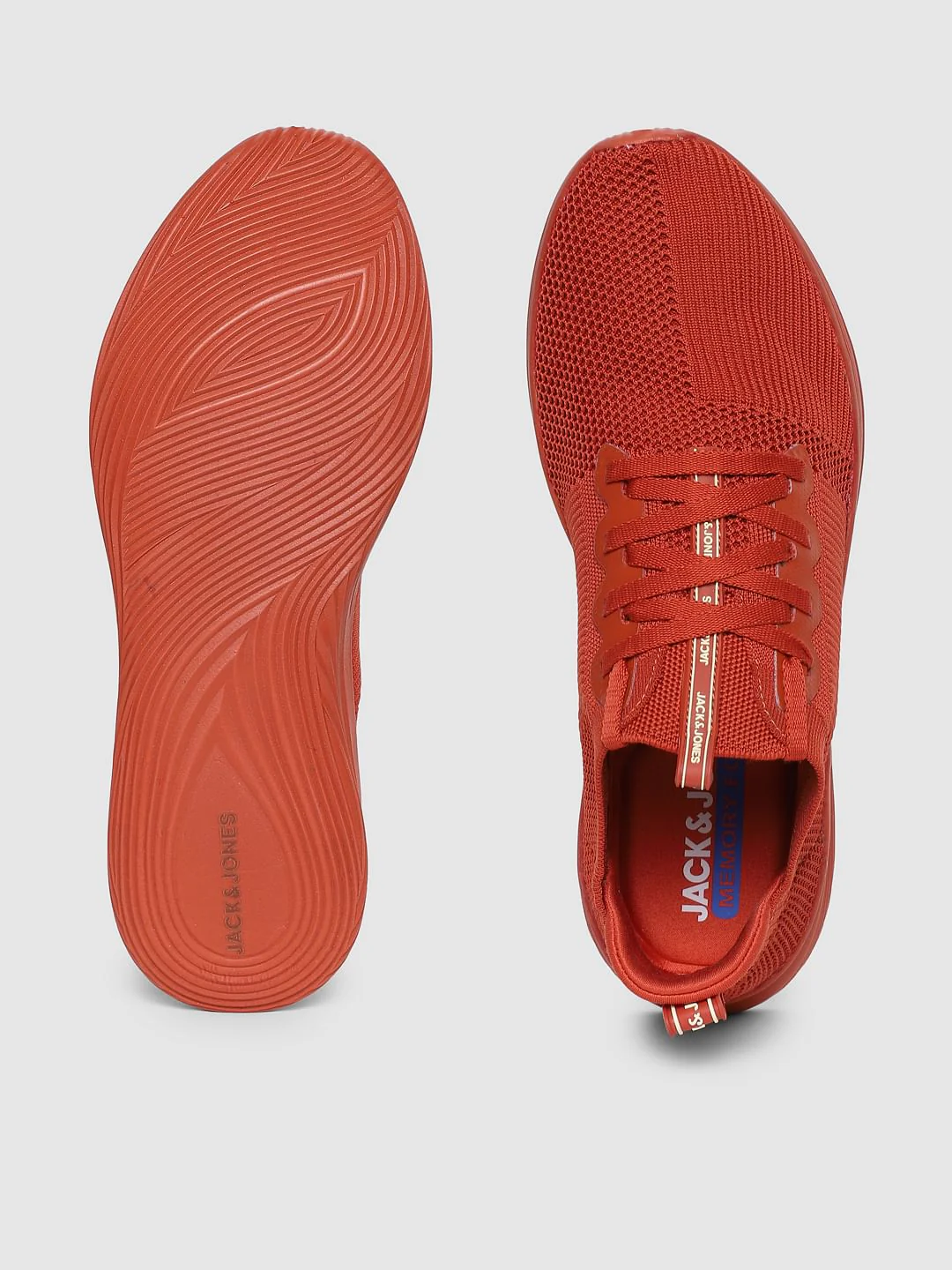Orange Stretch Knit Sneakers - Image 3