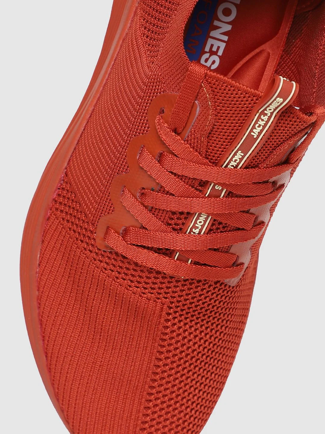 Orange Stretch Knit Sneakers - Image 5