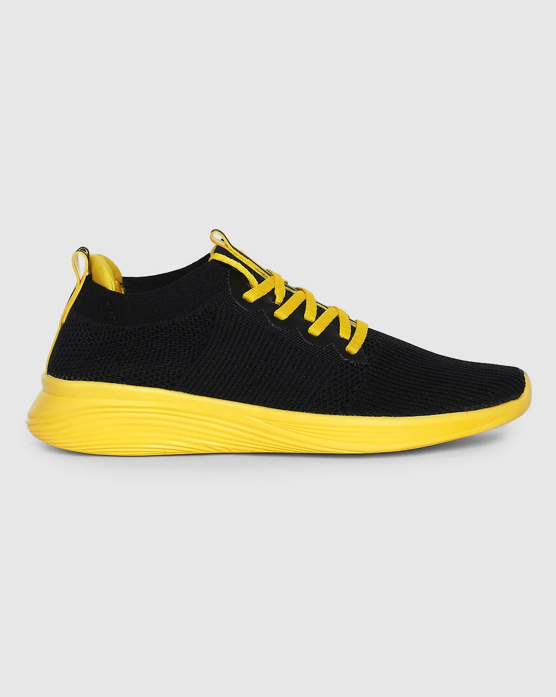 Black & Yellow Lace Up Sneakers - Image 2