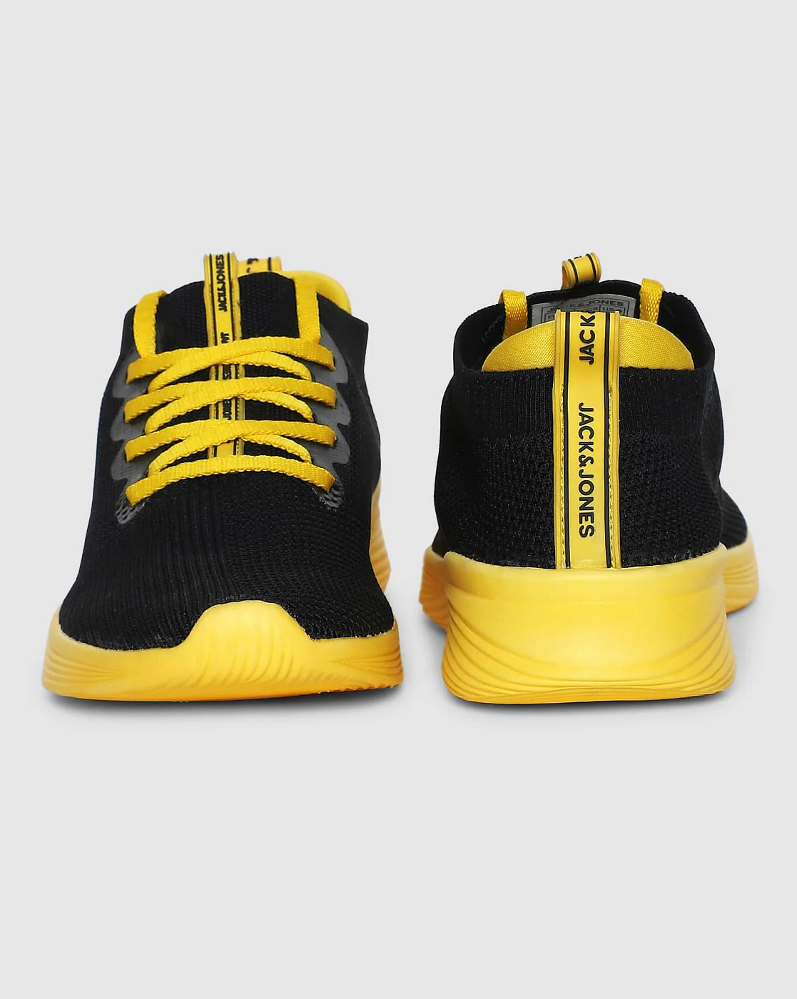 Black & Yellow Lace Up Sneakers - Image 4