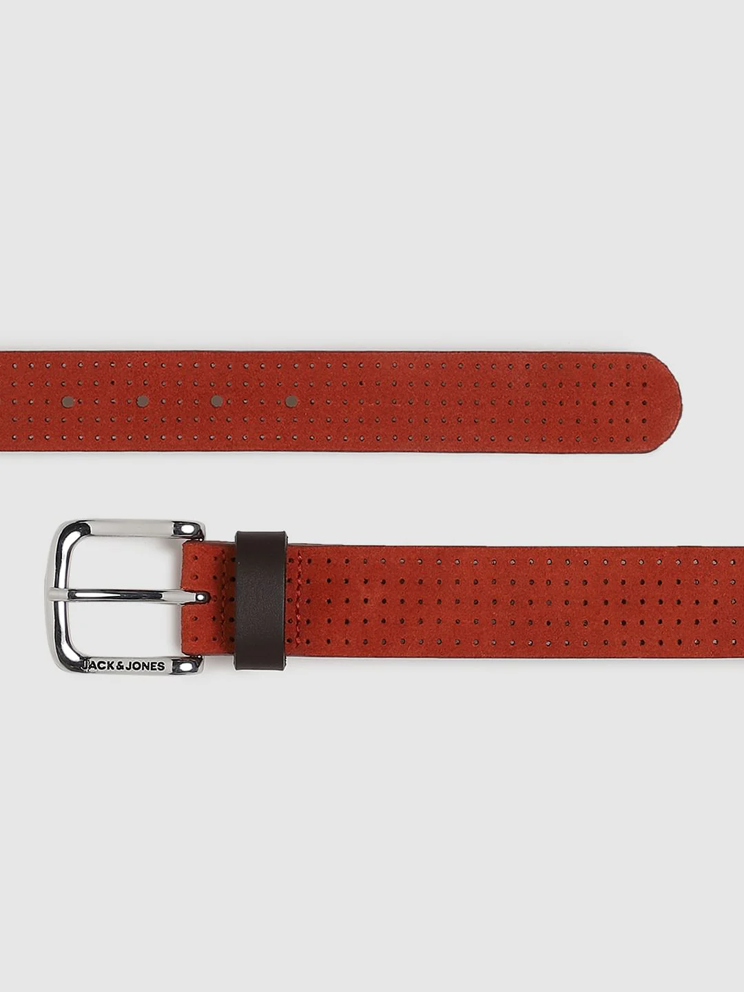 Burnt Orange Patterned Leather Belt - Image 3