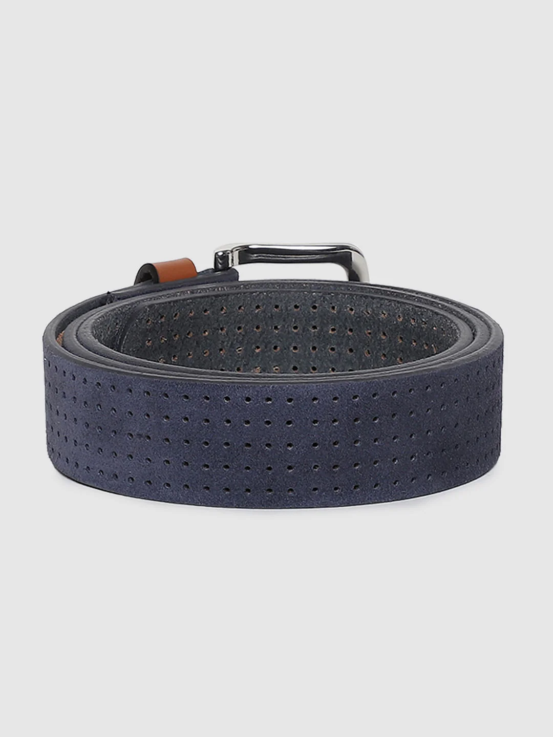 Dark Blue Patterned Leather Belt - Image 2