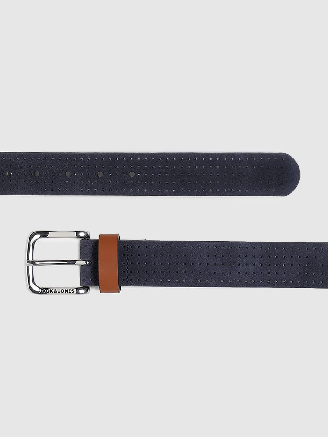 Dark Blue Patterned Leather Belt - Image 3