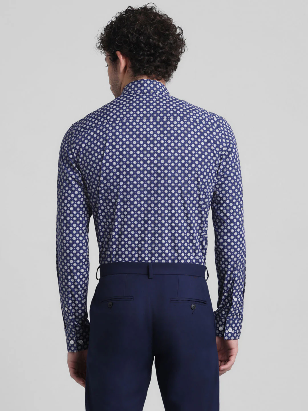 Blue Polka Dot Full Sleeves Shirt - Image 4