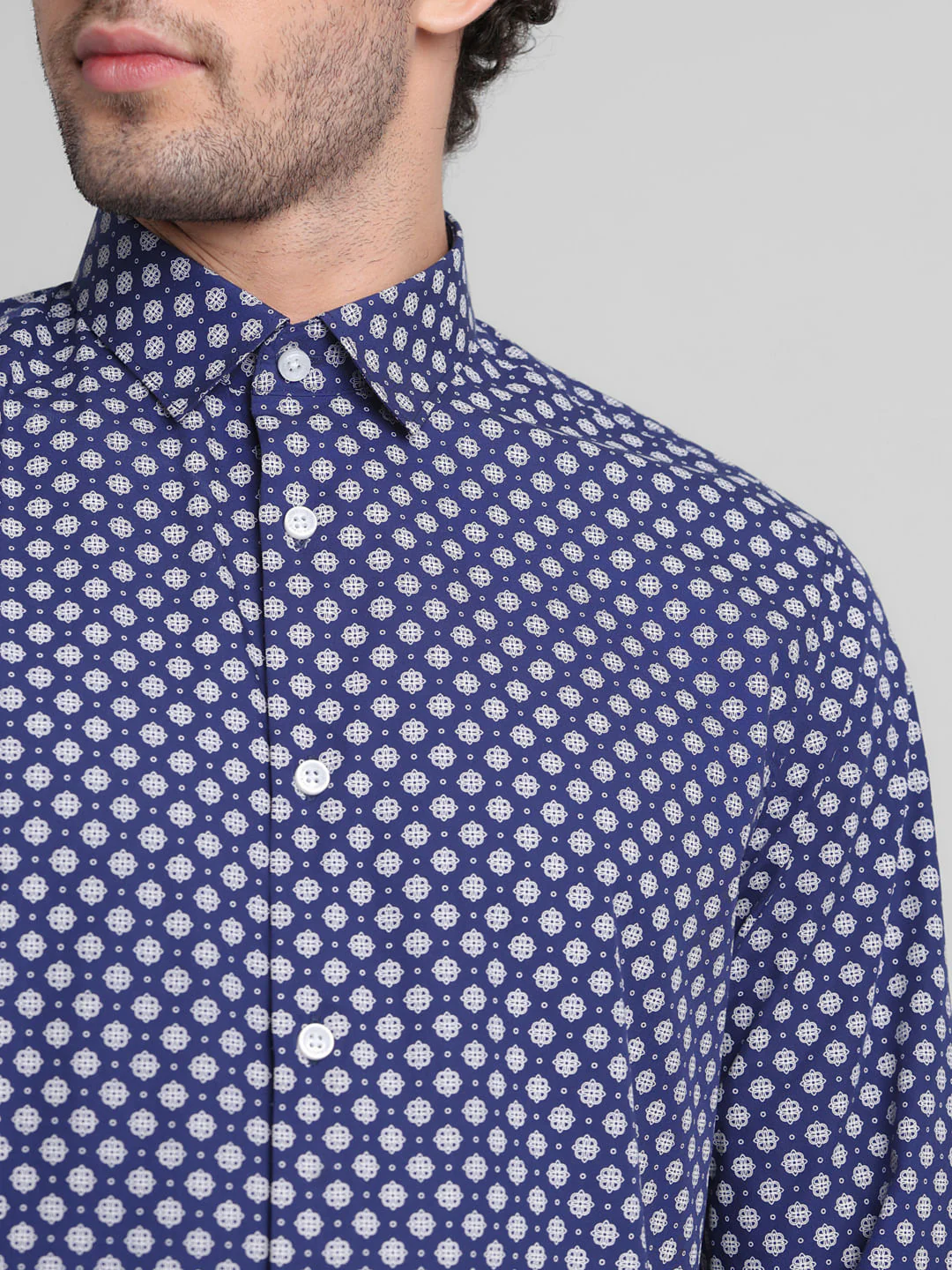 Blue Polka Dot Full Sleeves Shirt - Image 5