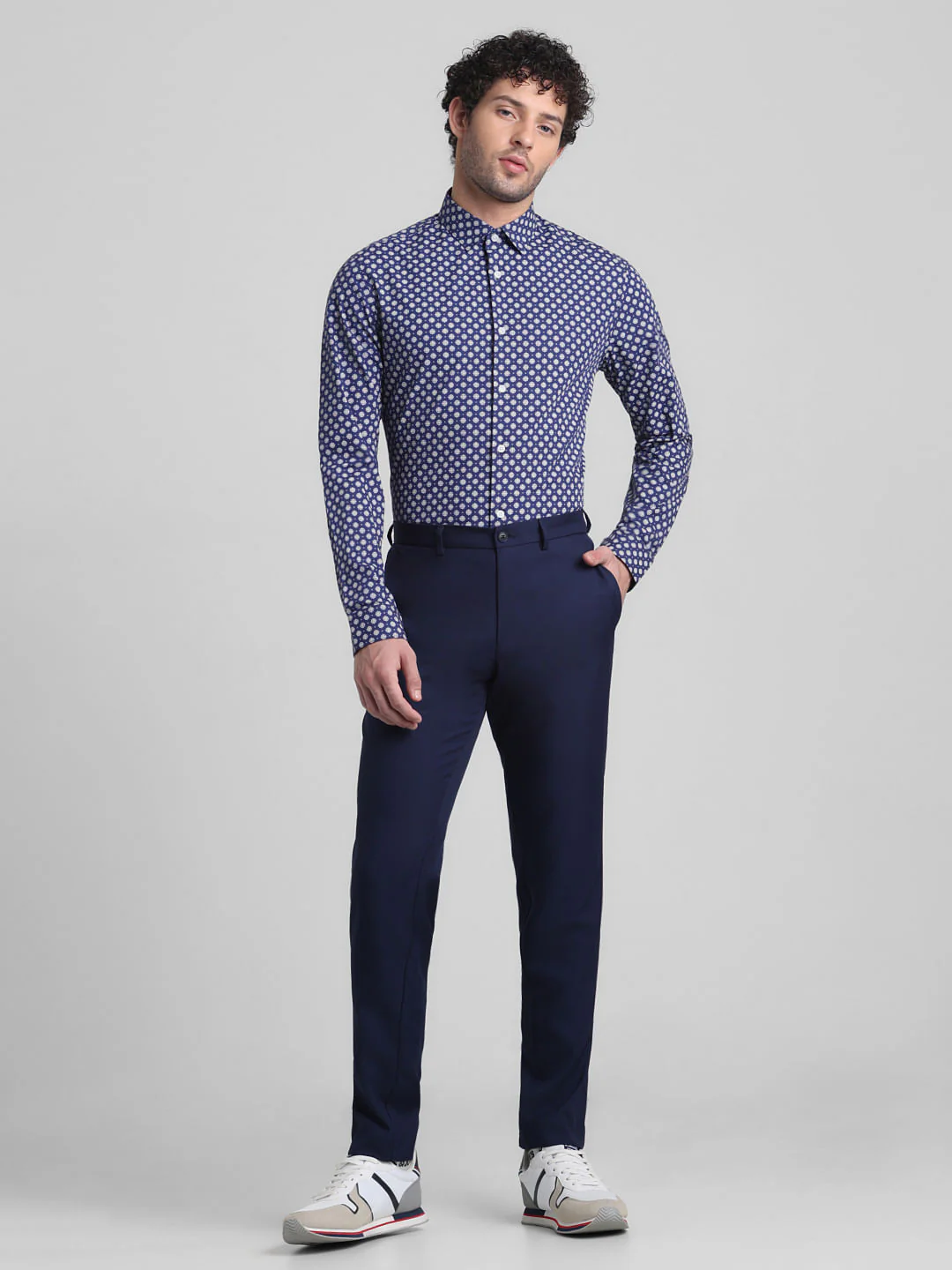 Blue Polka Dot Full Sleeves Shirt - Image 6